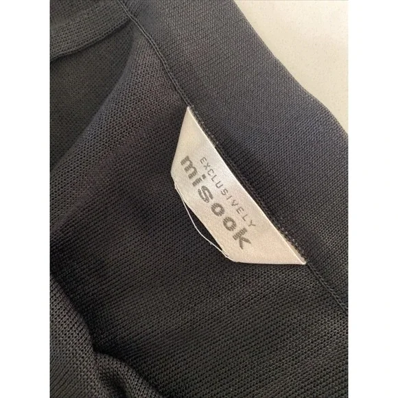 Exclusively Misook Skirt Black Pencil Straight Pull On Stretch Knitted Slit - Picture 5 of 6